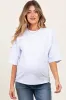 White Crew Neck Oversized Maternity Tee sold by Pinkblush