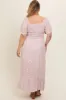 Ivory Floral Smocked Plus Maternity Maxi Dress sold by Pinkblush