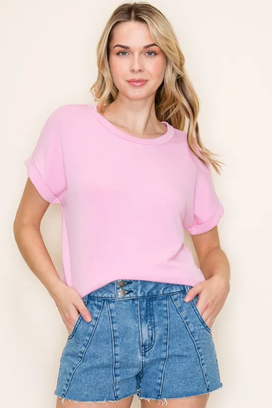 Light Pink French Terry Top sold by Pinkblush
