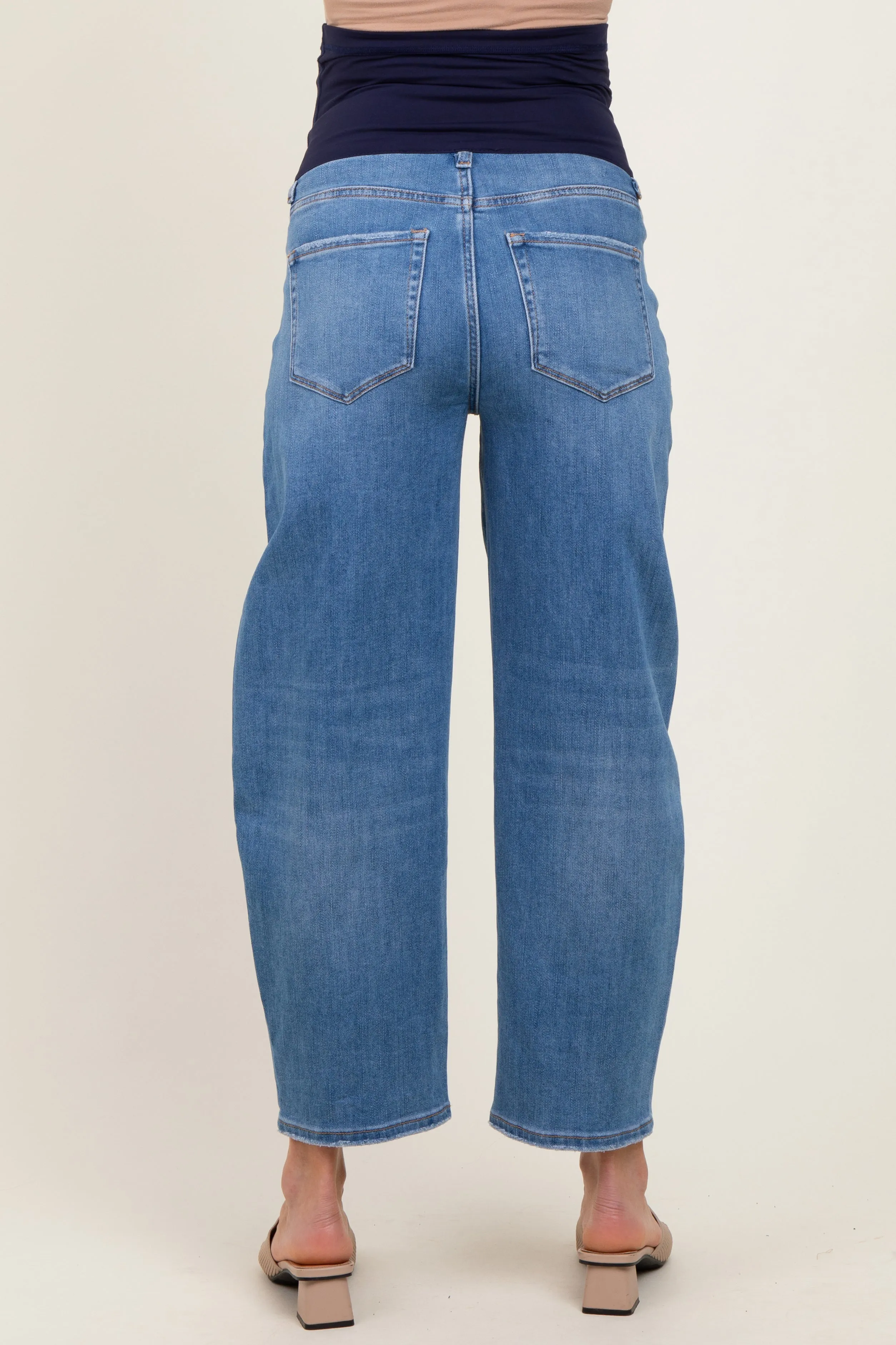Blue Classic Wash Barrel Leg Maternity Jeans sold by Pinkblush product image thumbnail 4