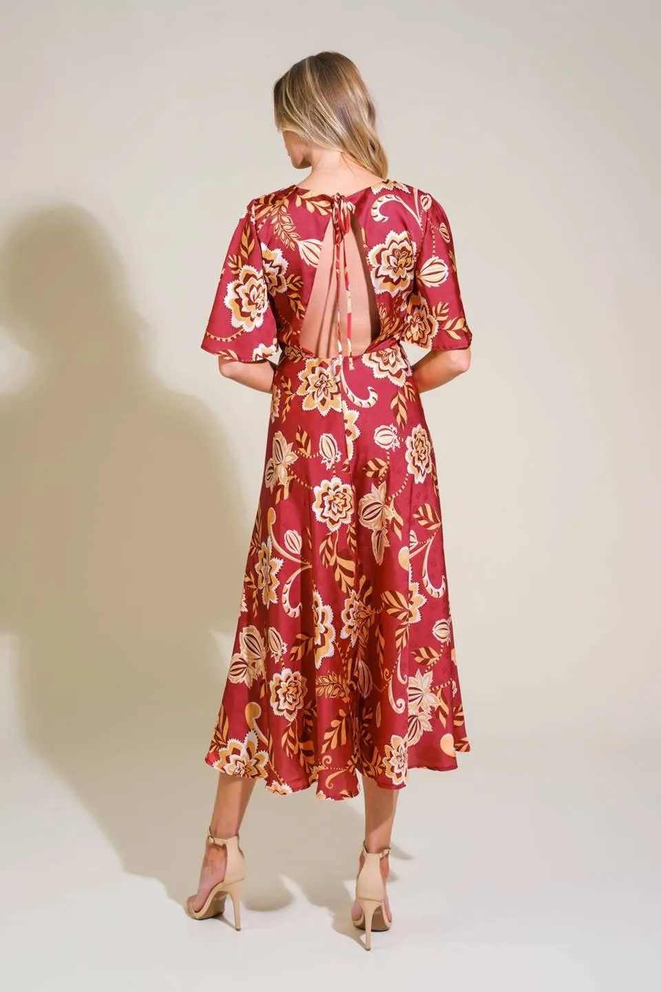 Burgundy Floral Maxi Dress sold by Pinkblush product image thumbnail 5