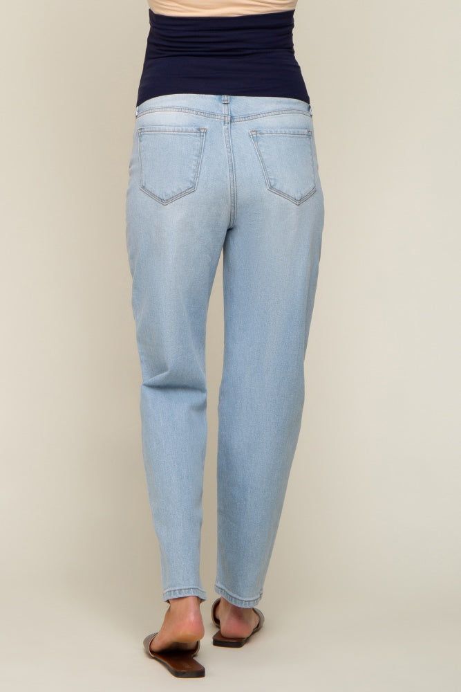 Light Blue Mom Style Maternity Jeans sold by Pinkblush product image thumbnail 5