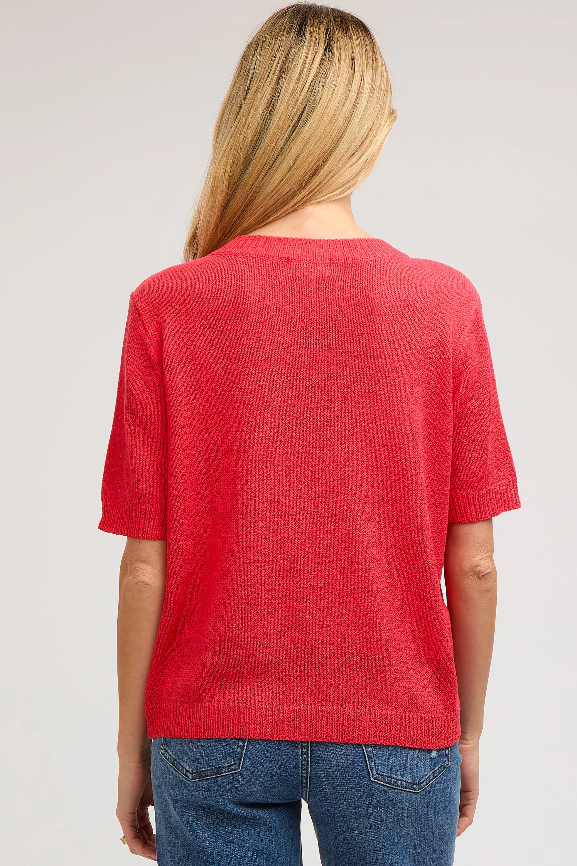 Red Knit Short Sleeve Maternity Top sold by Pinkblush product image thumbnail 3