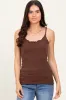 Brown Textured Knit Tank Top sold by Pinkblush