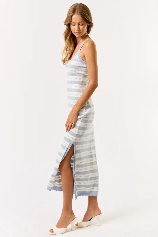 Light Blue Patterned Sleeveless Maxi Dress sold by Pinkblush