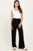 Black Basic Wide Leg Pocketed Pants sold by Pinkblush