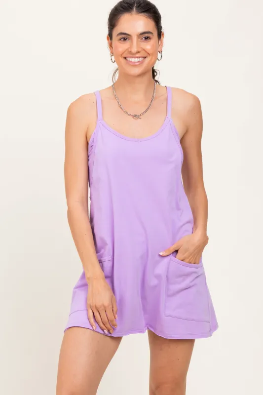 Lavender Racerback Romper Dress sold by Pinkblush