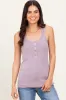 Lavender Ribbed Knit Button Tank Top sold by Pinkblush