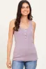 Lavender Ribbed Knit Button Tank Top sold by Pinkblush