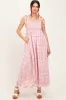 Pink Plaid Smocked Shoulder Tie Maxi Dress sold by Pinkblush