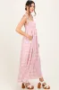 Pink Plaid Smocked Shoulder Tie Maxi Dress sold by Pinkblush