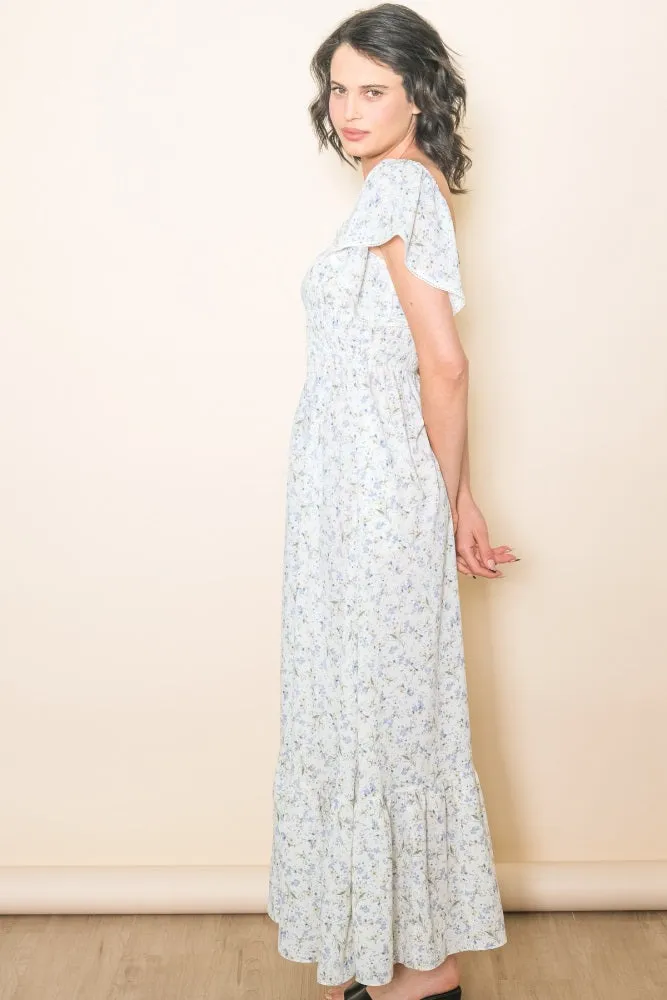 Ivory Floral Smocked Crochet Trim Dress sold by Pinkblush product image thumbnail 3