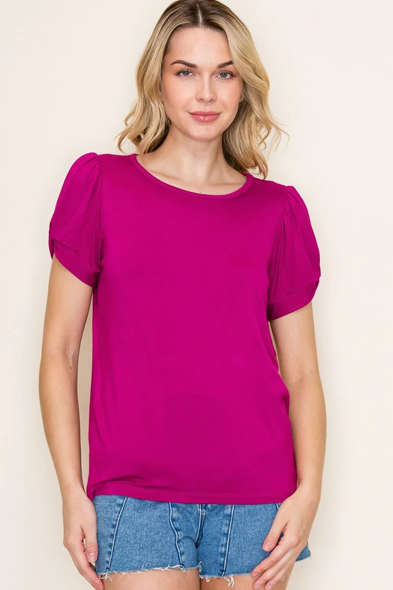 Magenta Twisted Short Sleeve Maternity Top sold by Pinkblush product image thumbnail 3