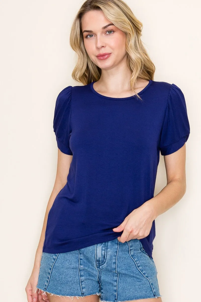 Navy Twisted Short Sleeve Maternity Top sold by Pinkblush product image thumbnail 4