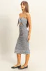 Black Gingham Smocked Cutout Midi Dress sold by Pinkblush