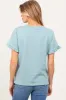 Mint Ruffle Trim Short Sleeve Maternity T-Shirt sold by Pinkblush