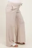 Cream Drawstring Wide Leg Maternity Lounge Pant sold by Pinkblush