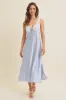 Light Blue Satin Lace Side Slit Slip Dress sold by Pinkblush