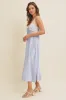 Light Blue Satin Lace Side Slit Slip Dress sold by Pinkblush