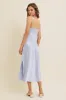 Light Blue Satin Lace Side Slit Slip Dress sold by Pinkblush