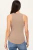 Light Taupe Ribbed Basic Crew Neck Tank sold by Pinkblush