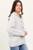 Heather Grey Cable Knit Collared Button Up Cardigan sold by Pinkblush