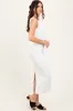 White Sleeveless Ribbed Maxi Dress sold by Pinkblush