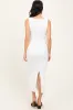 White Sleeveless Ribbed Maxi Dress sold by Pinkblush