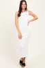 White Sleeveless Ribbed Maxi Dress sold by Pinkblush
