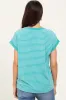 Green Striped Terry Short Sleeve Top sold by Pinkblush