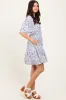 Periwinkle Floral V-Neck Flutter Sleeve Mini Dress sold by Pinkblush