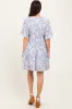 Periwinkle Floral V-Neck Flutter Sleeve Mini Dress sold by Pinkblush