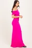 Pink Off Shoulder Foldover Ruched Maxi Dress sold by Pinkblush