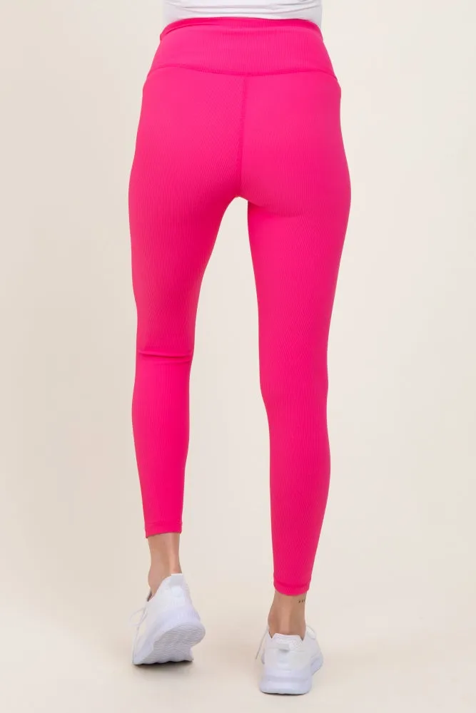 Fuchshia Ribbed Maternity Leggings sold by Pinkblush product image thumbnail 3