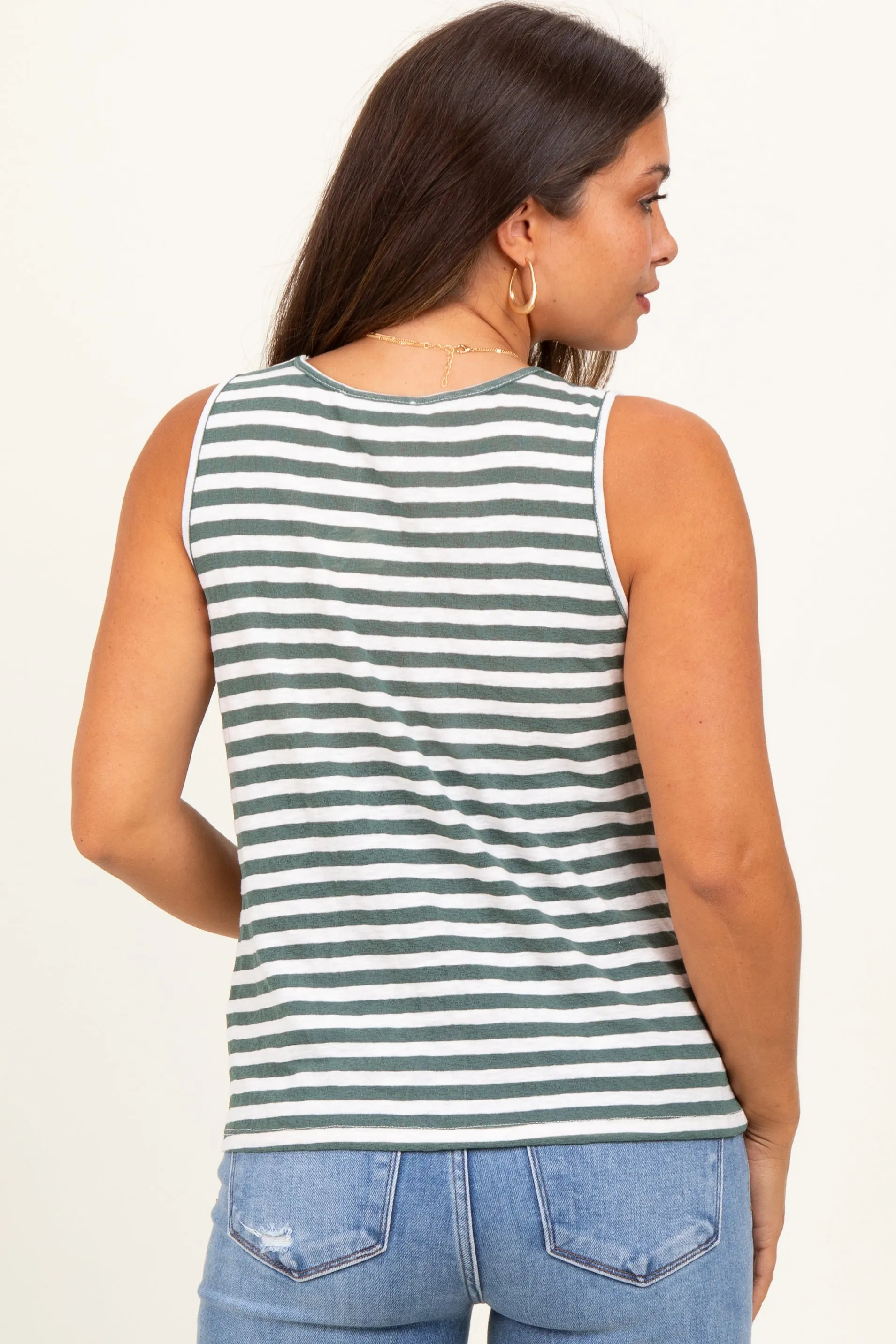 Olive Striped Maternity Tank Top sold by Pinkblush product image thumbnail 3