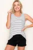 Black Striped Front Pocket Maternity Tank Top sold by Pinkblush