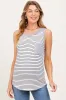Black Striped Front Pocket Maternity Tank Top sold by Pinkblush