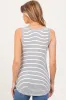 Black Striped Front Pocket Maternity Tank Top sold by Pinkblush