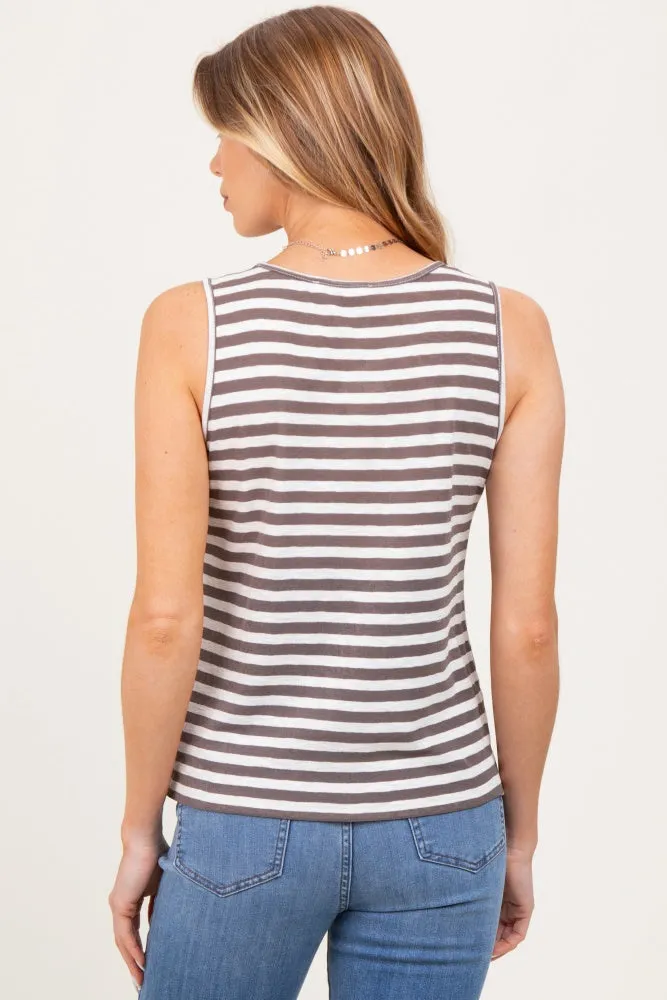 Charcoal Striped Maternity Tank Top sold by Pinkblush product image thumbnail 3