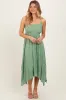 Light Olive Floral Handkerchief Hem Maternity Midi Dress sold by Pinkblush