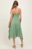 Light Olive Floral Handkerchief Hem Maternity Midi Dress sold by Pinkblush