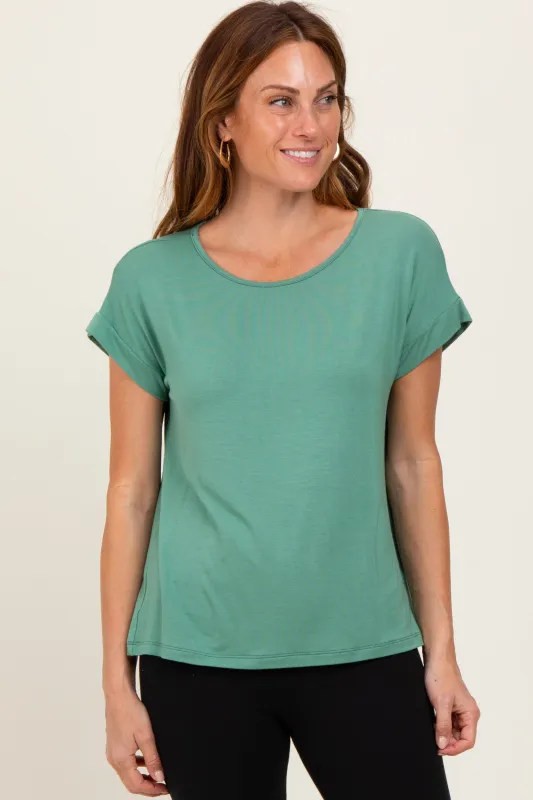 Light Olive Key Hole Back Detail Top sold by Pinkblush
