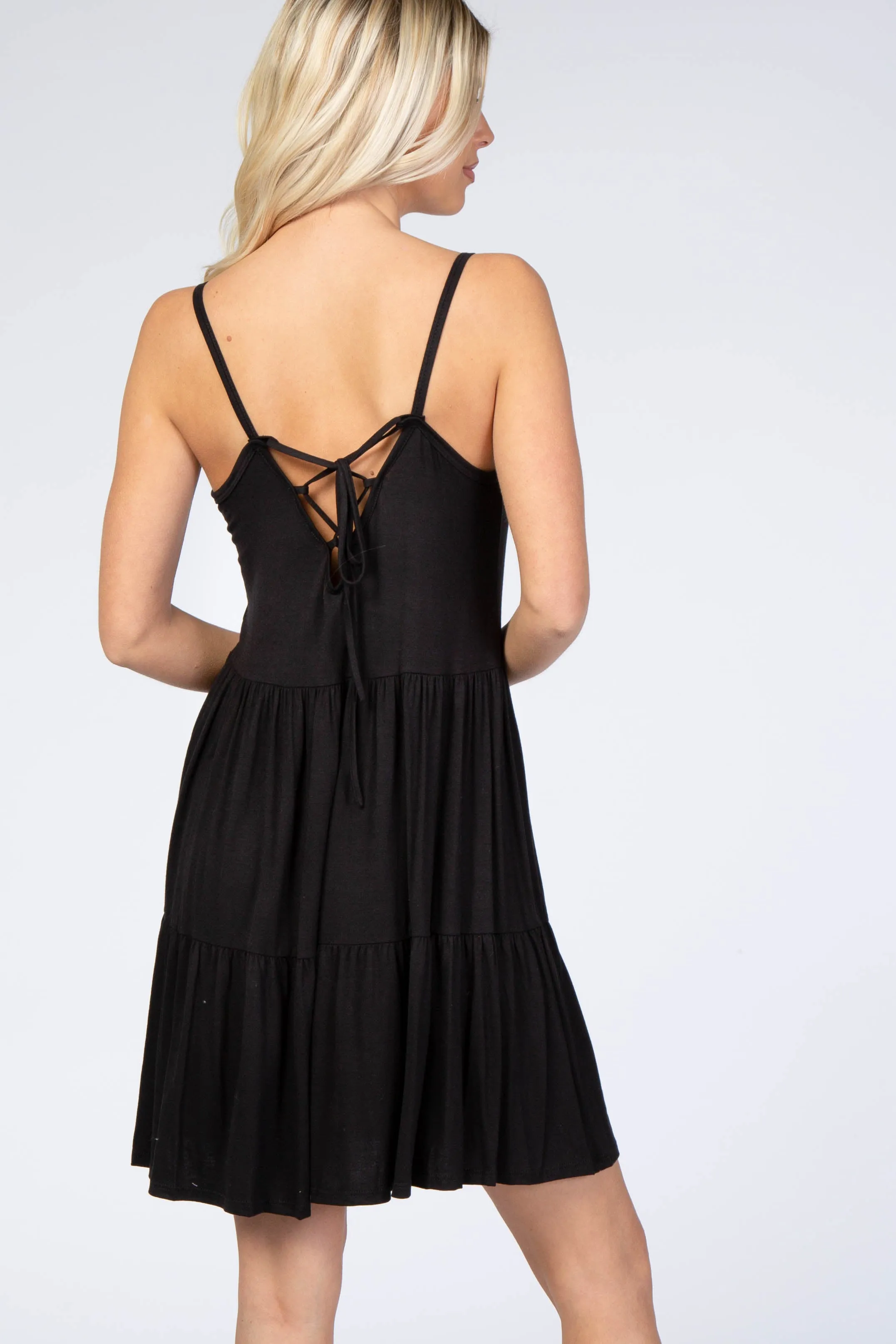 Black Tiered Tank Dress sold by Pinkblush product image thumbnail 3