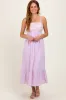 Lavender Floral Embroidery Back Ribbon Midi Dress sold by Pinkblush