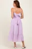 Lavender Floral Embroidery Back Ribbon Midi Dress sold by Pinkblush
