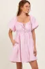Pink Textured Bubble Sleeve Maternity Mini Dress sold by Pinkblush