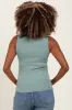 Light Olive Knit Mock Neck Sleeveless Maternity Top sold by Pinkblush