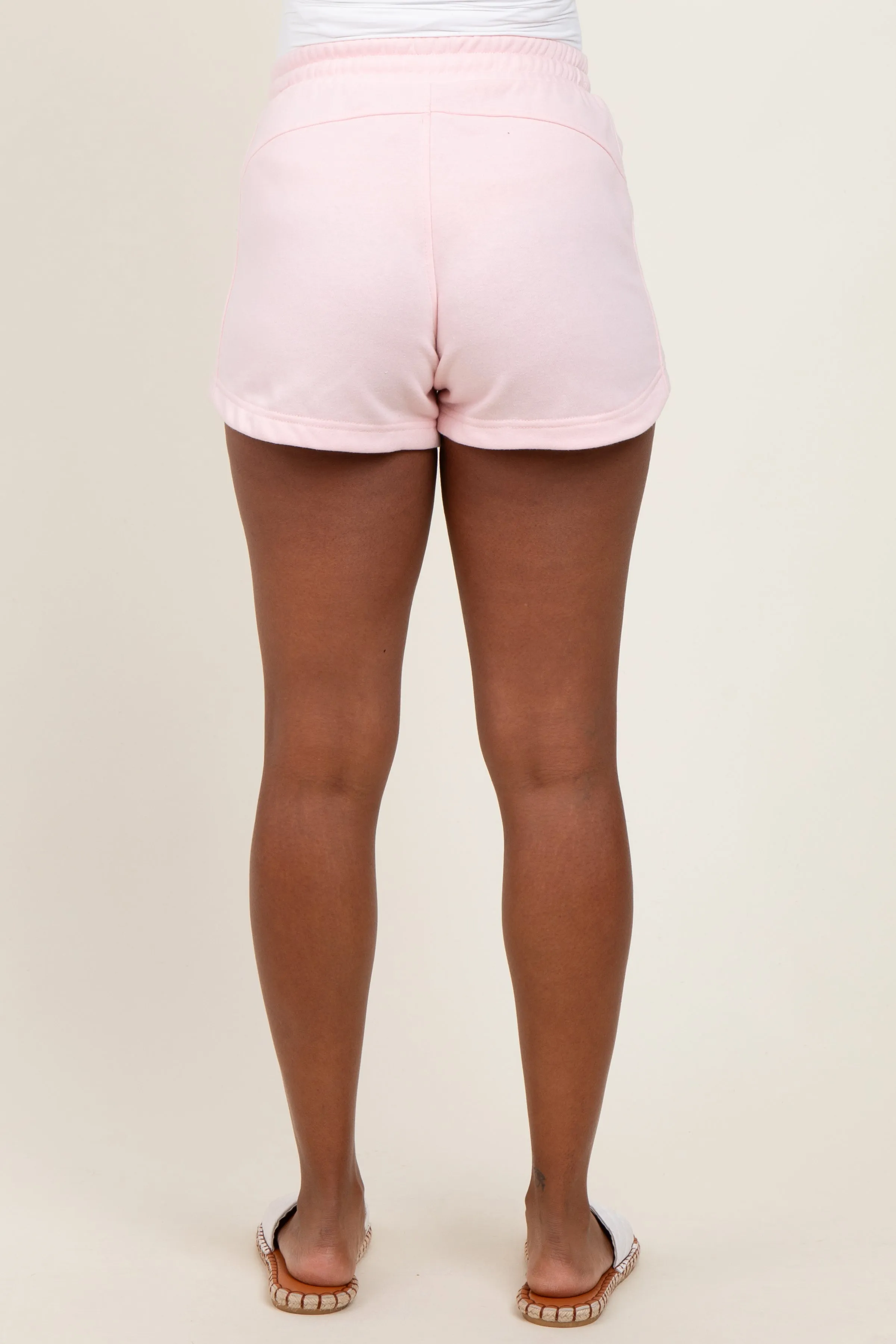 Light Pink Terry Maternity Shorts sold by Pinkblush product image thumbnail 4