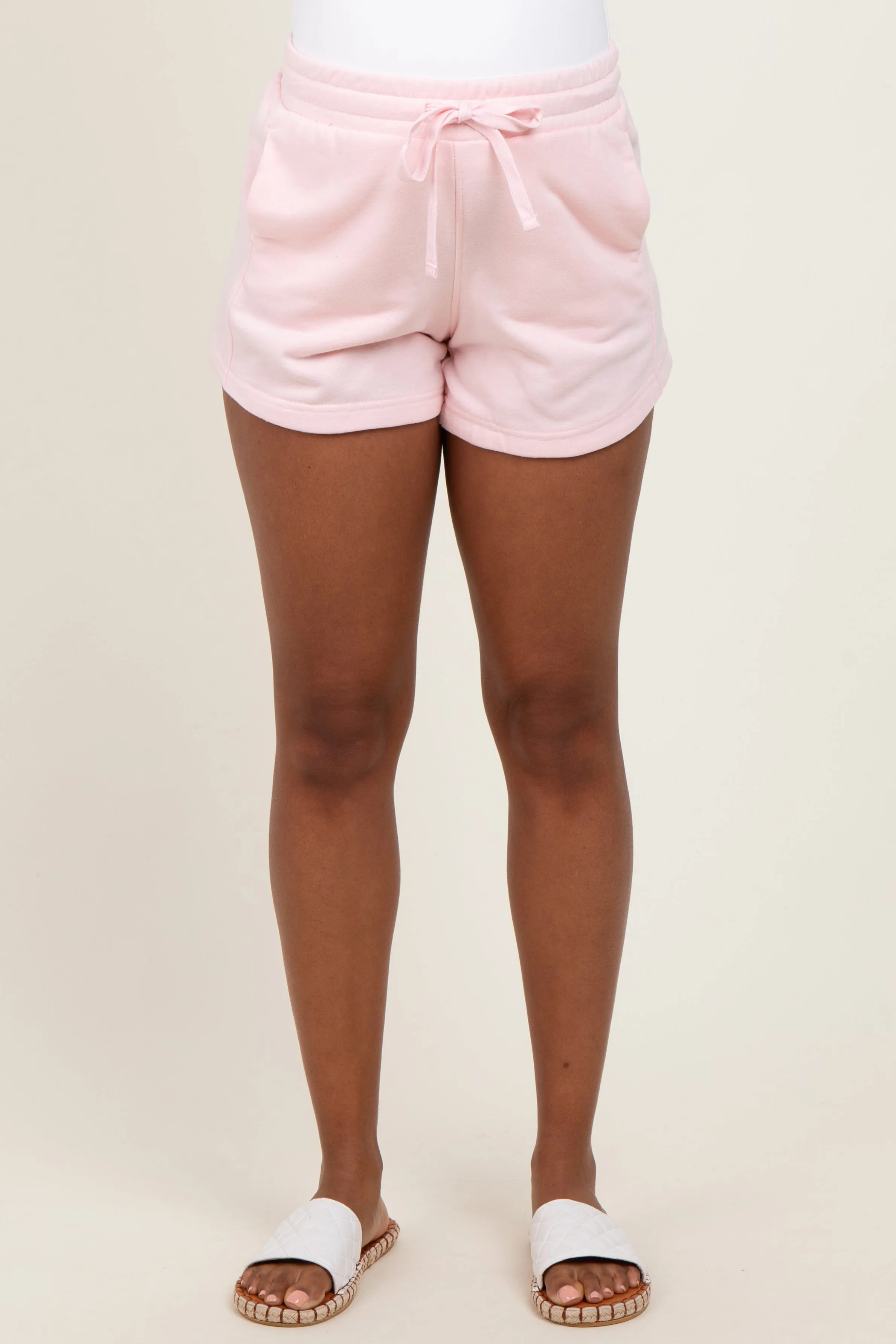 Light Pink Terry Maternity Shorts sold by Pinkblush product image thumbnail 2
