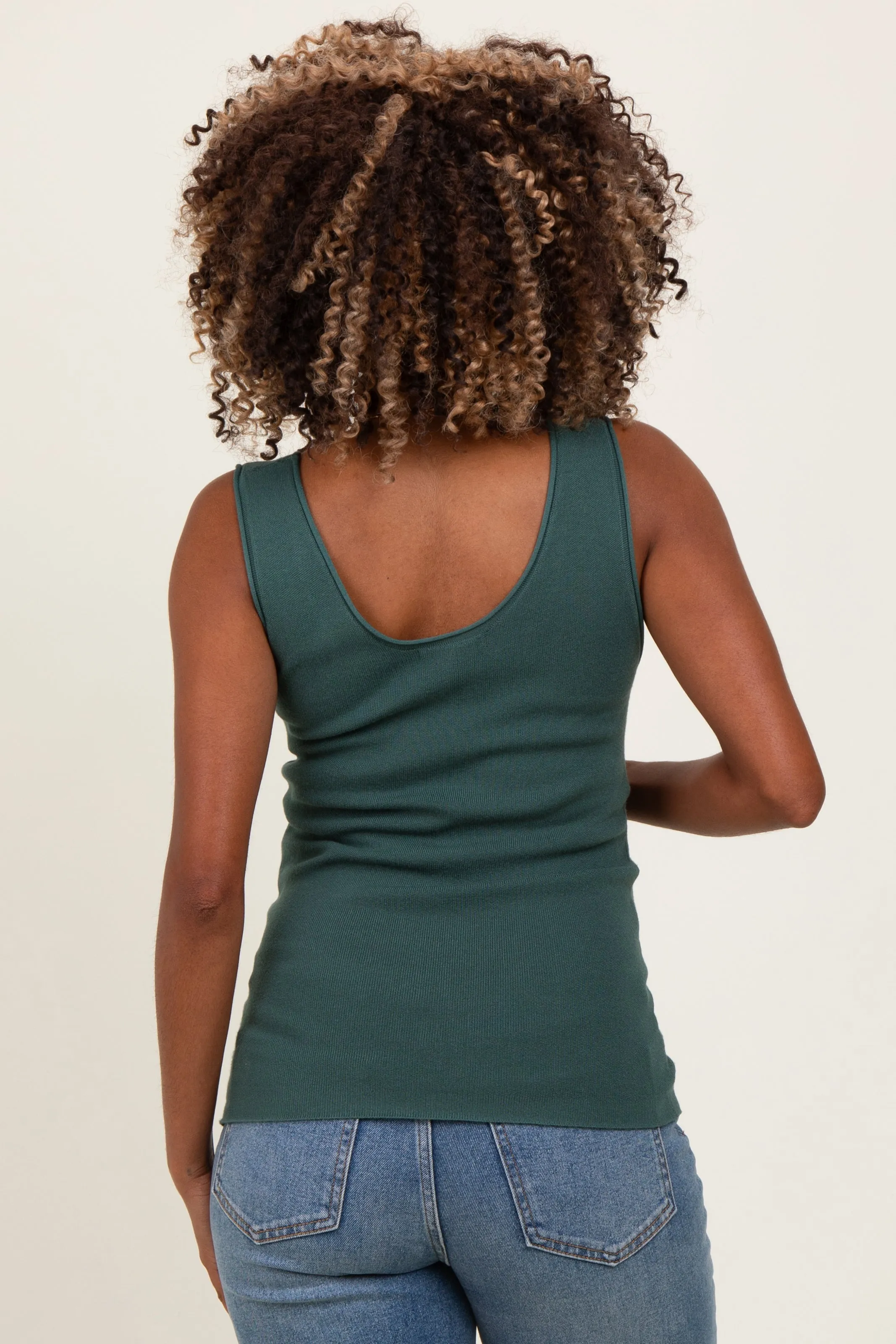 Forest Green Knit Maternity Sleeveless Top sold by Pinkblush product image thumbnail 3